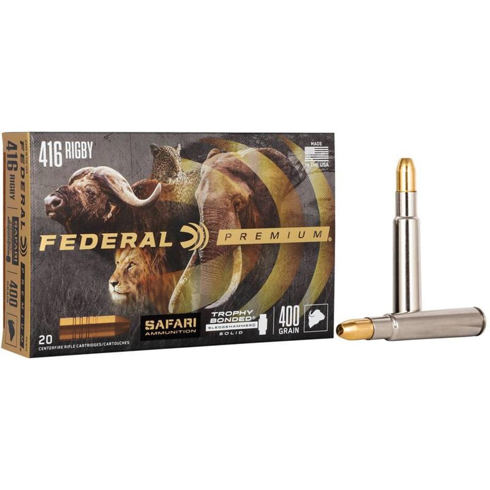 Federal 416 Rigby 400GR Trophy Sledgehammer Ammo 20RD