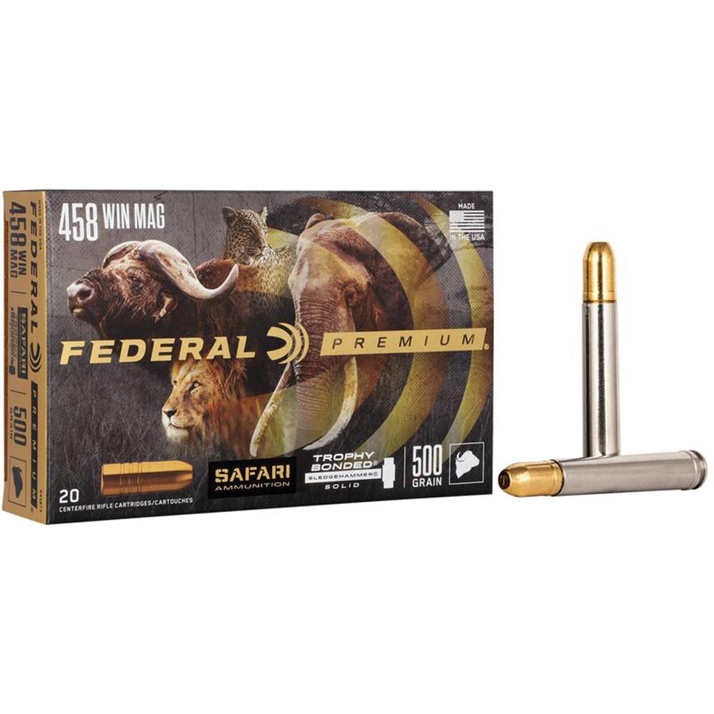 Federal 458 Win. Magnum 500GR Trophy Sledgehammer Ammo 20RD