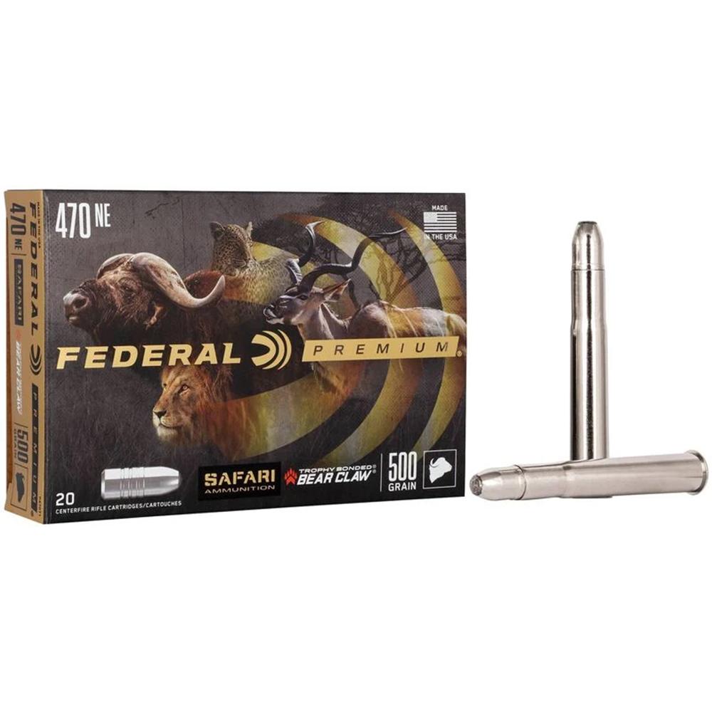 Federal 470 Nitro Express 500GR Trophy Bonded Bear Claw Ammo 20RD