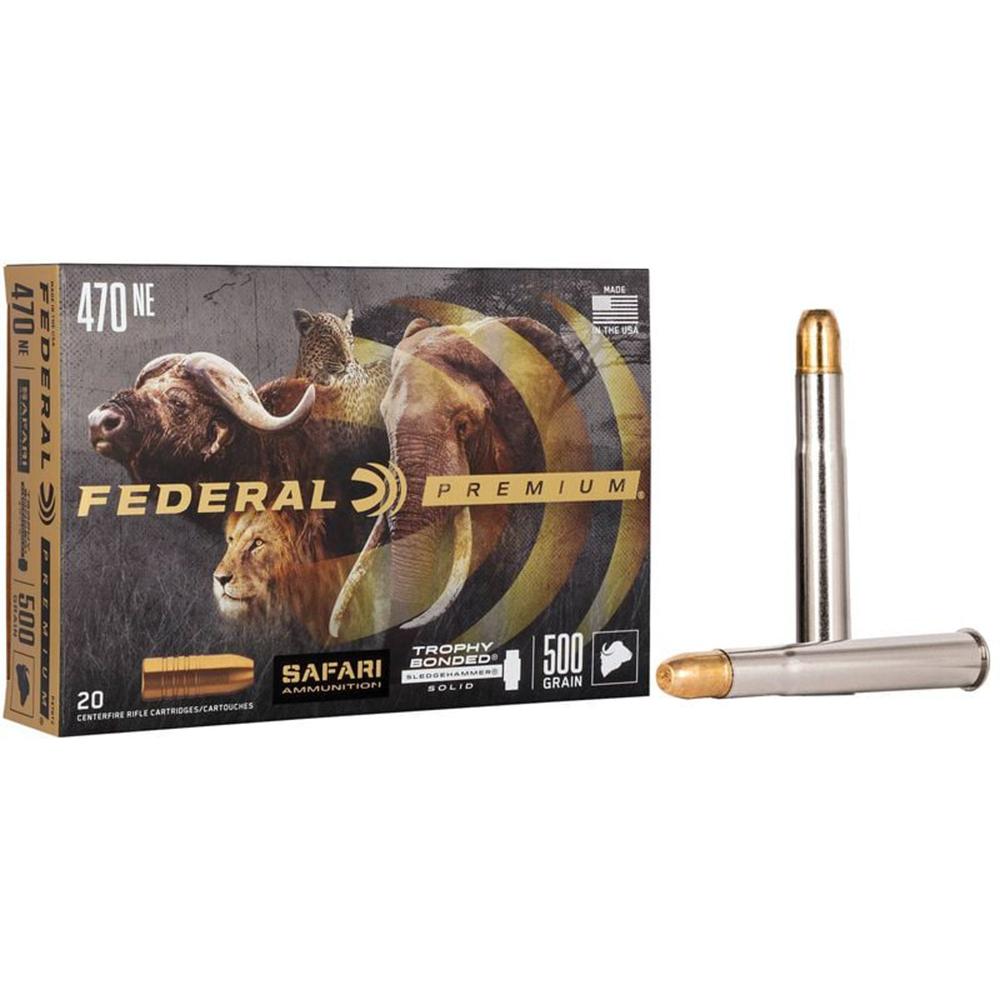 Federal 470 Nitro Express 500GR Trophy Bonded Sledgehammer Ammo 20RD
