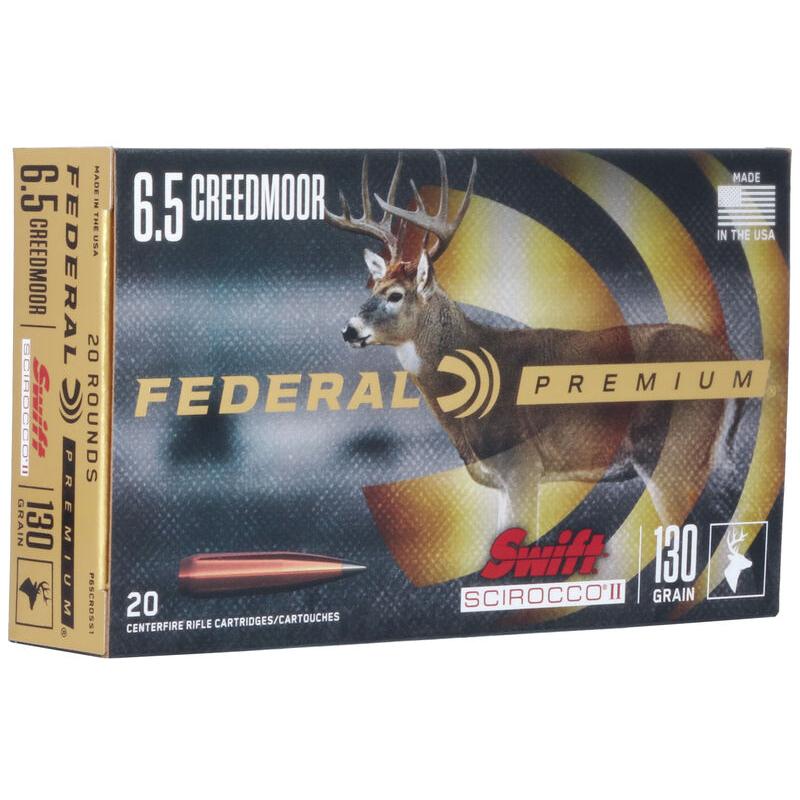 Federal Premium 6.5 Creedmoor 130GR Swift Scirocco Ii 20RD