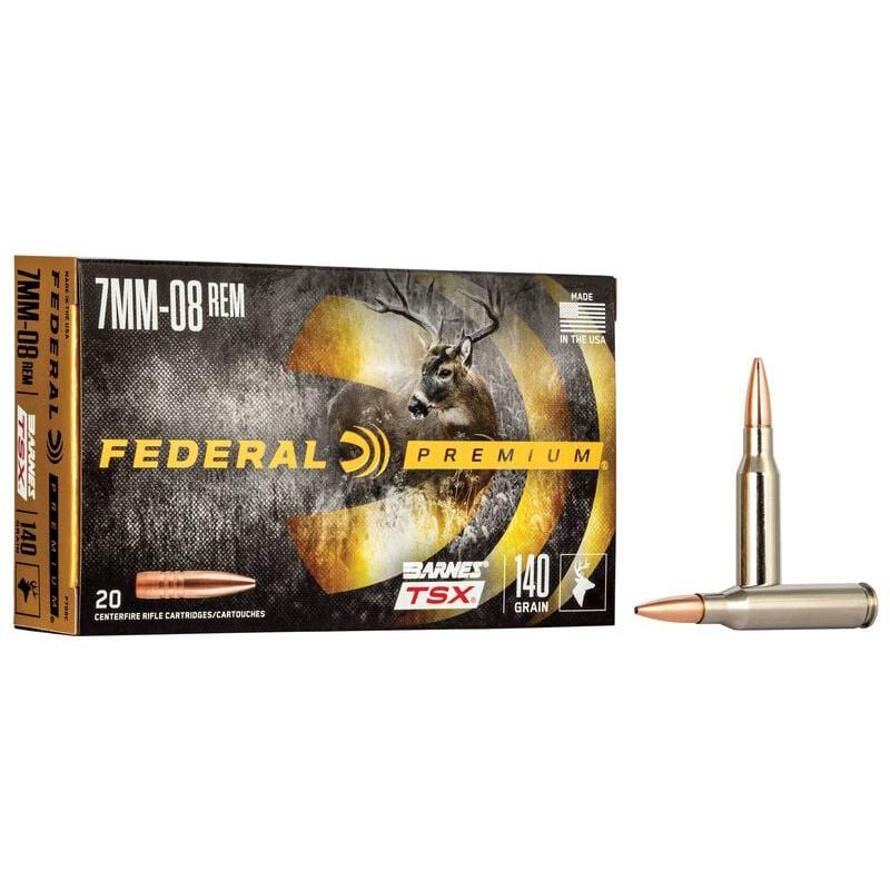 Federal Premium 7MM-08 Rem 140GR Barnes Tsx Ammo 20RD