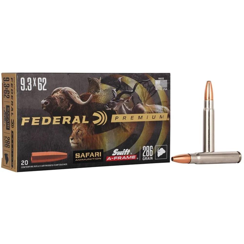 Federal 9.3X62 Mauser 286GR Swift A-frame Ammo 20RD