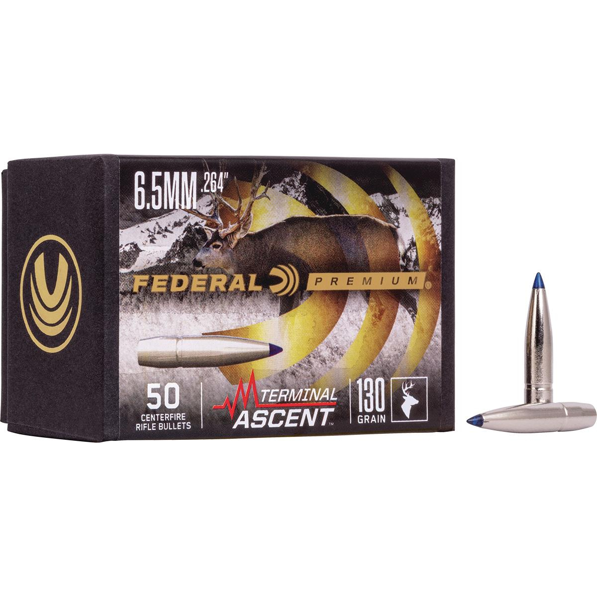 Federal .264 Caliber 130GR Terminal Ascent Component Bullet 50RD