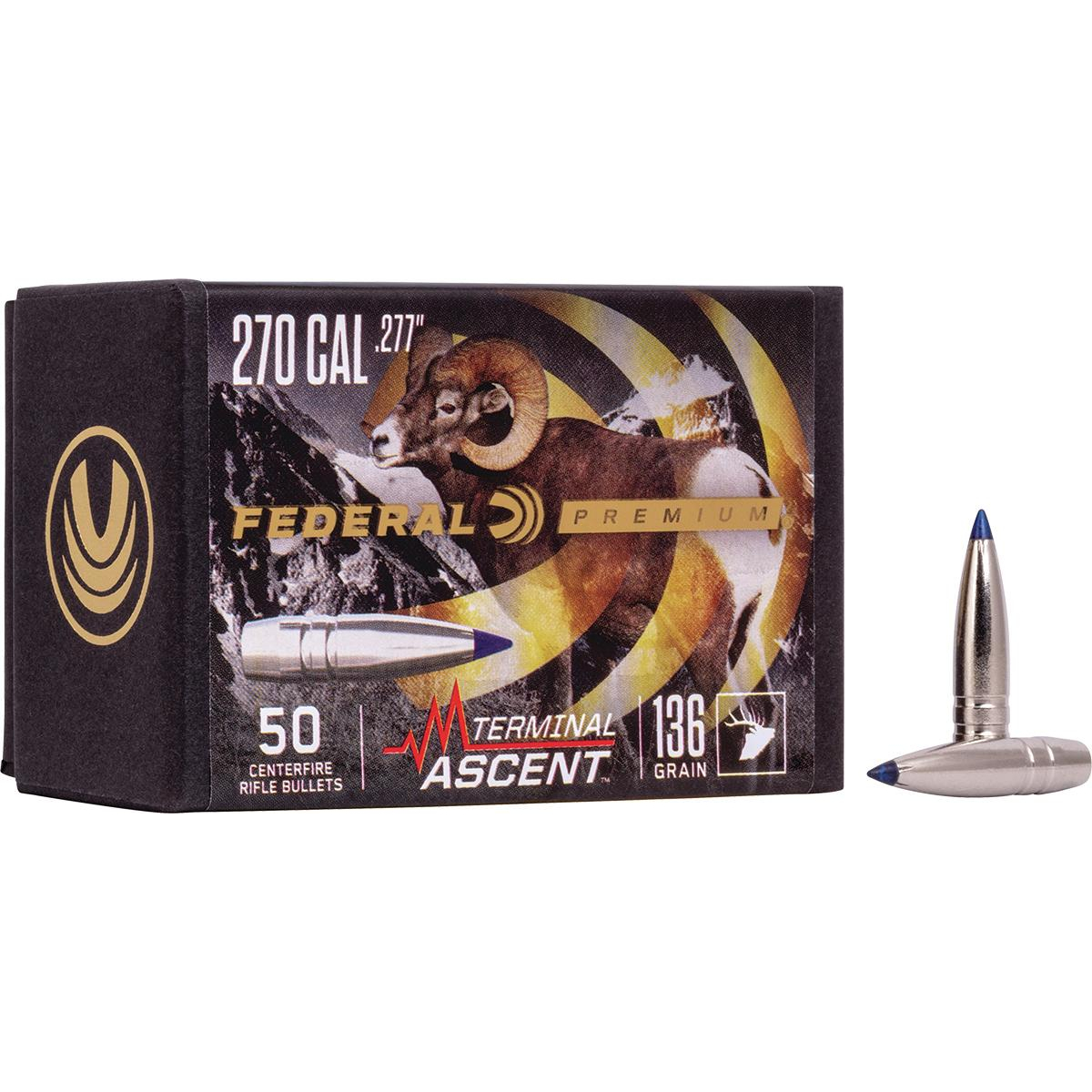 Federal .277 Caliber 136GR Terminal Ascent Comp Bullet 50RD