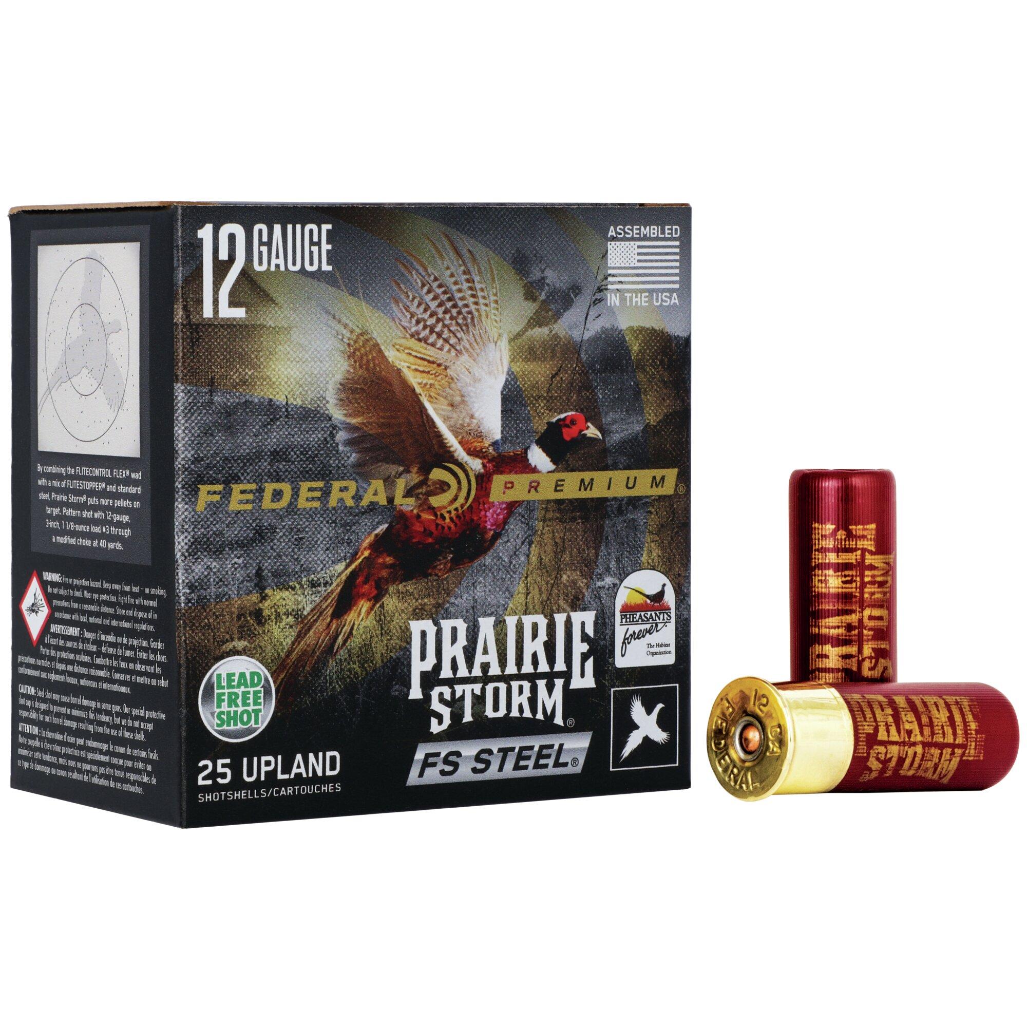 Federal Prairie Storm Fs Steel Shotgun Ammo 12GA 2.75 1 1/8 Oz 3 Shot 25 Rd