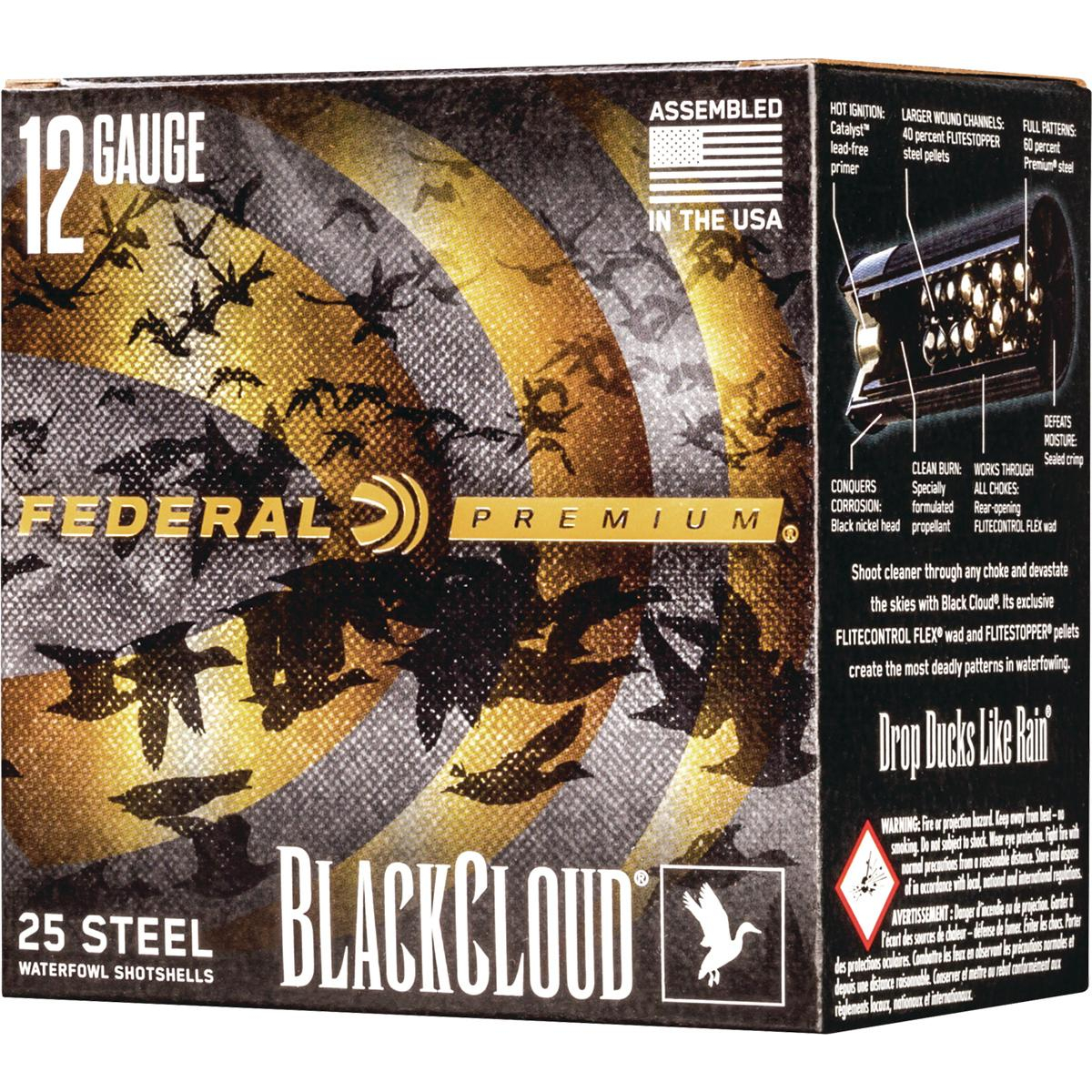 Federal Premium Black Cloud Waterfowl Ammo 12GA 3 1 1/4OZ 1 Shot 25 Rd