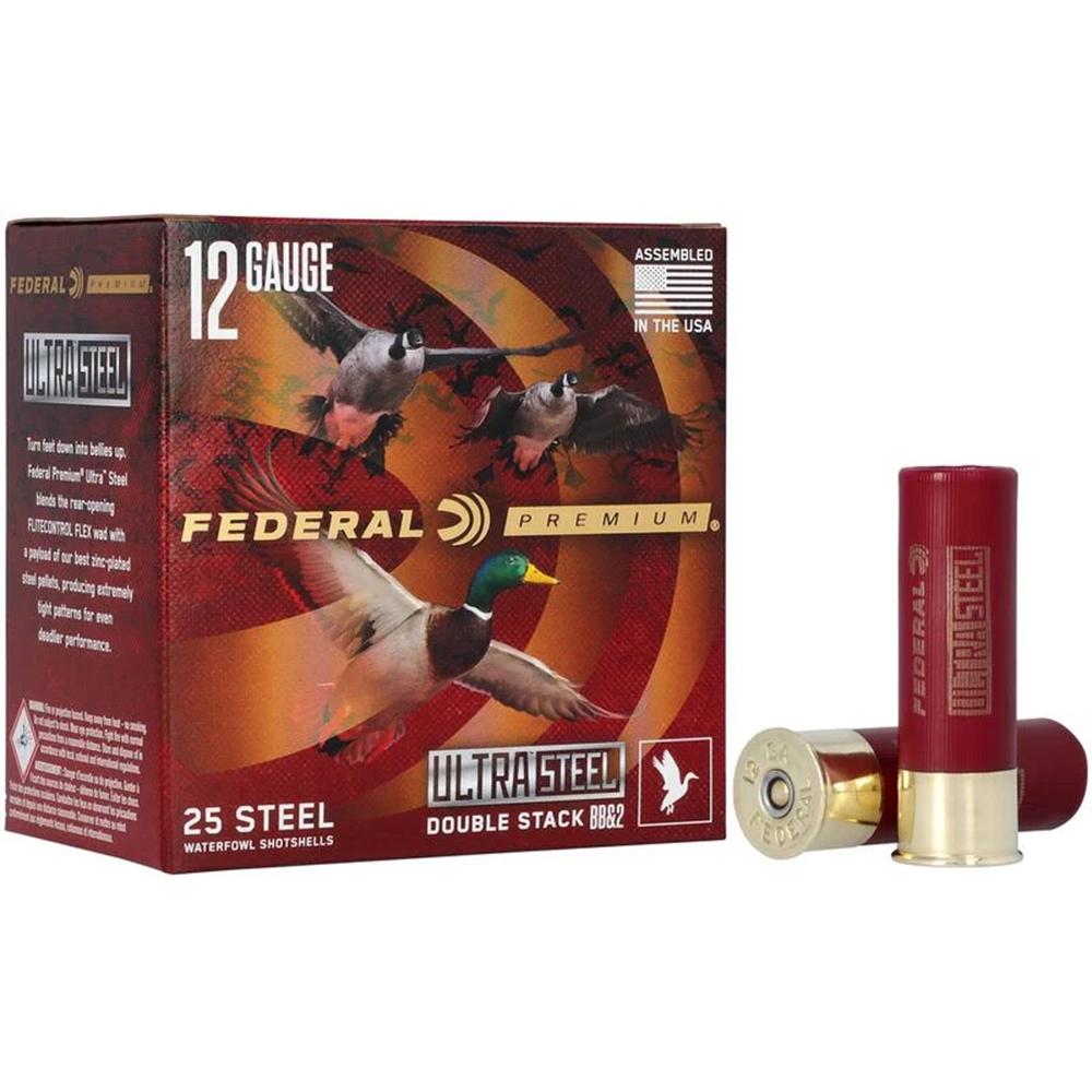 Federal Ultra Steel 12GA 3 1 1/4 Oz. Bb & 2 Shot 25 Rd.
