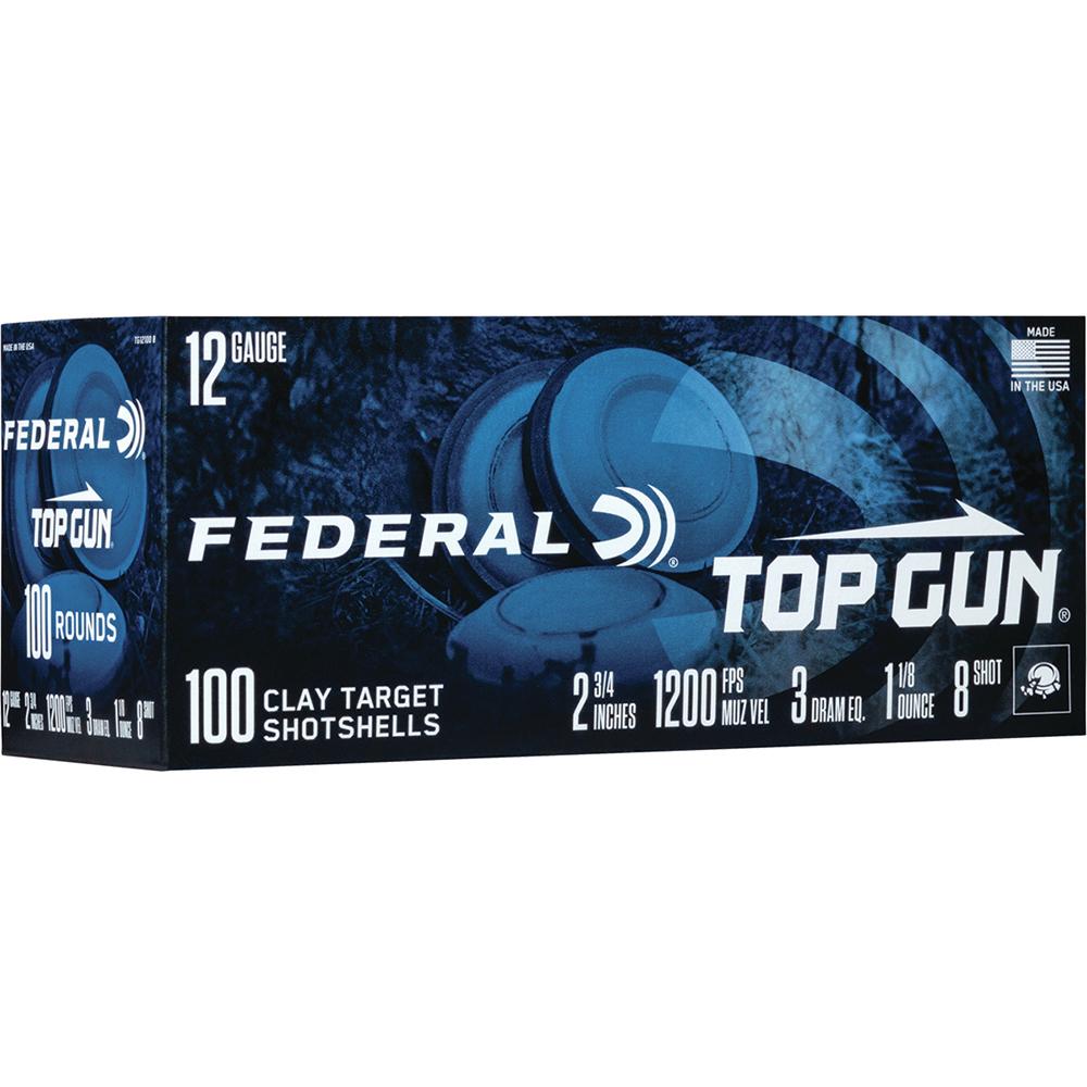 Federal Top Gun 12GA 2.75 1 1/8OZ 8 Shot 100 Round Ammo