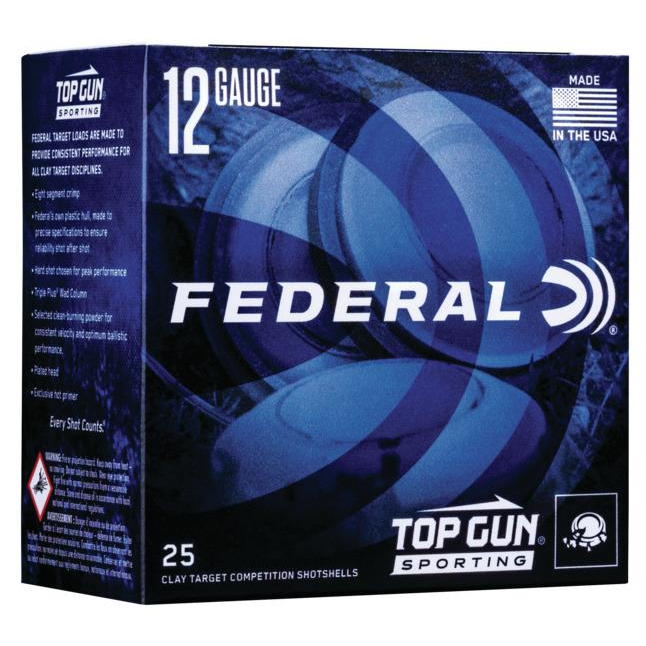 Federal Top Gun 12GA 2-3/4 1OZ 1250 Fps 7.5 Shot 25RD