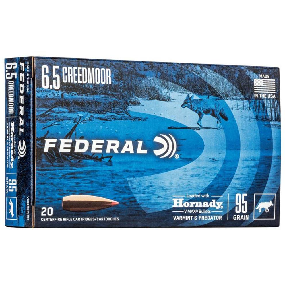 Federal 6.5 Creedmoor 95GR Hornady V-max Ammo 20RD