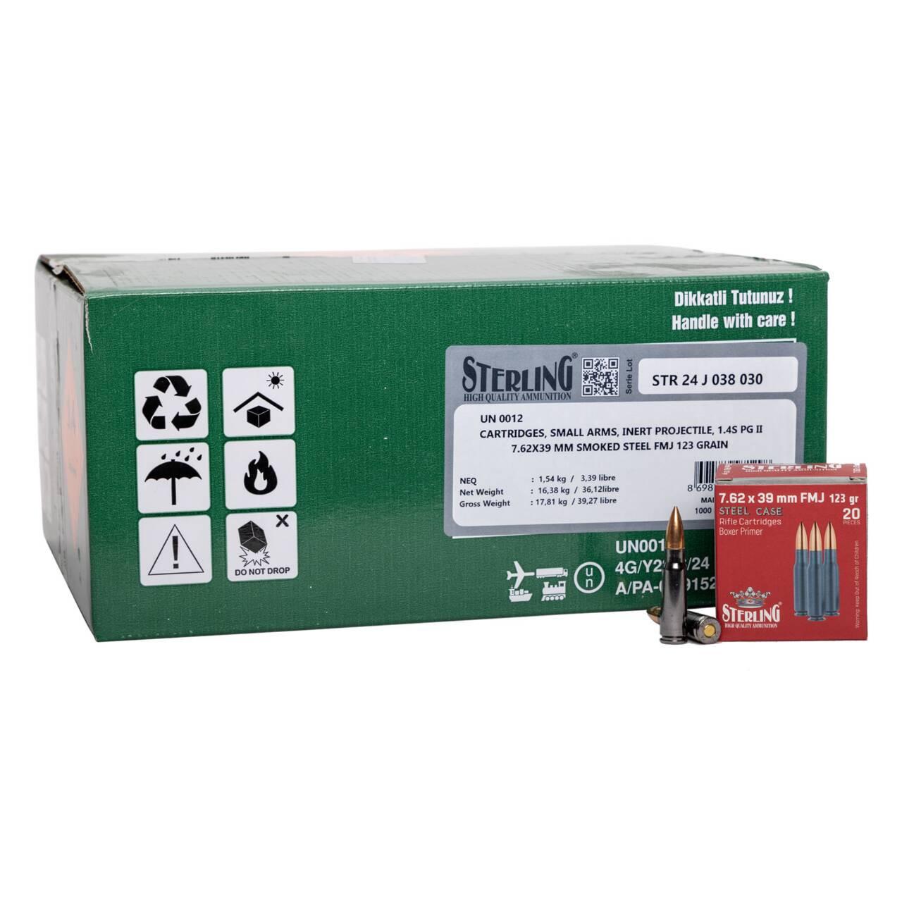 Sterling Steel Case Select 7.62X39 123GR Fmj 1000RD Case