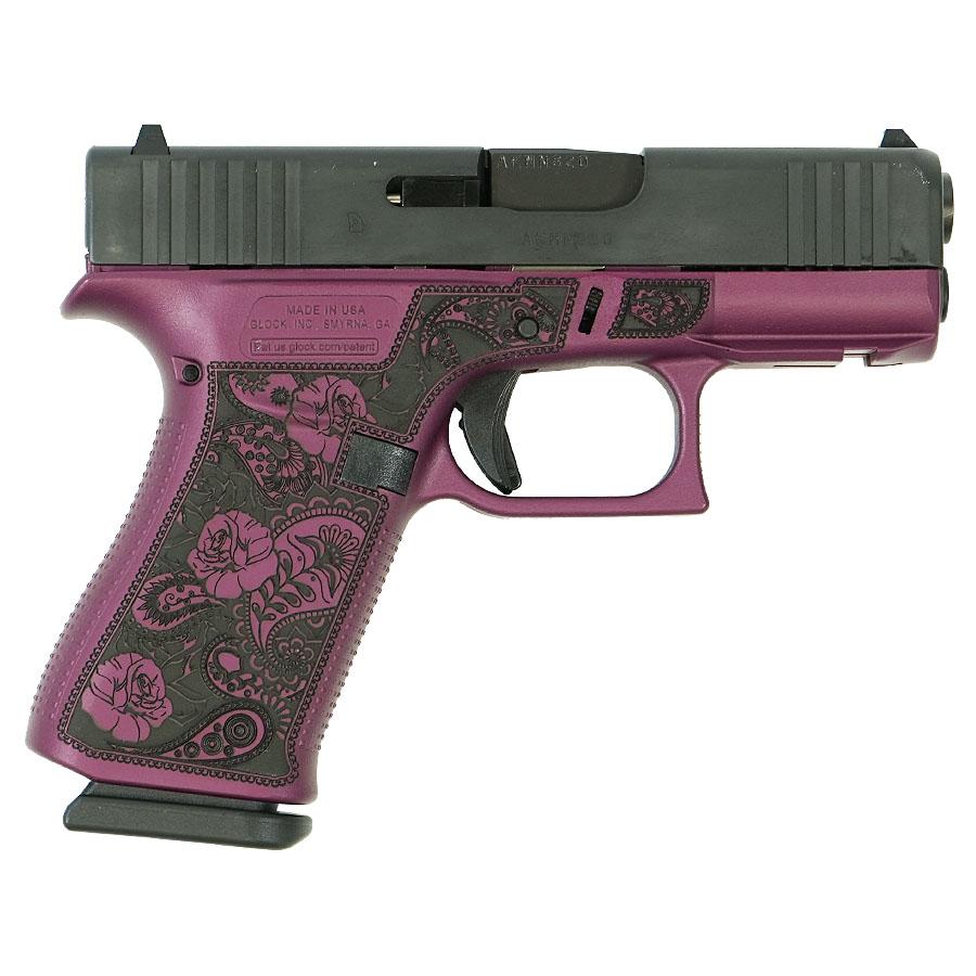 Glock 43X 9MM 10+1 Custom Paisley Black Cherry