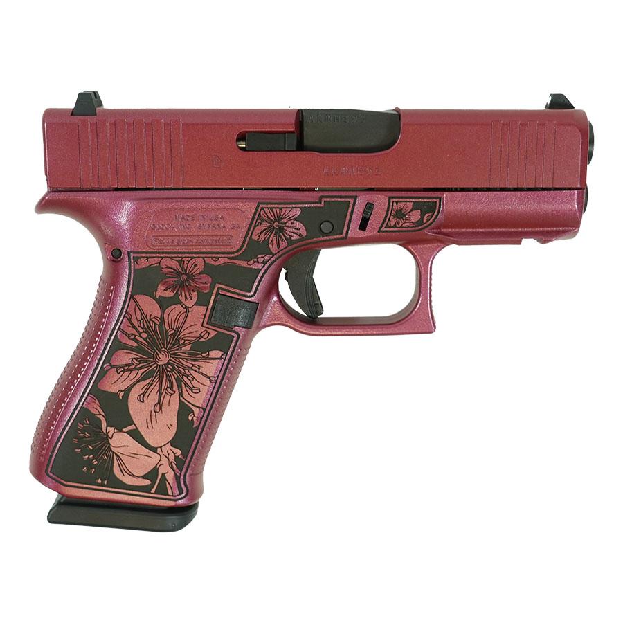 Glock 43X 9MM 10+1 Cherry Blossom Engraved Medusa Pink