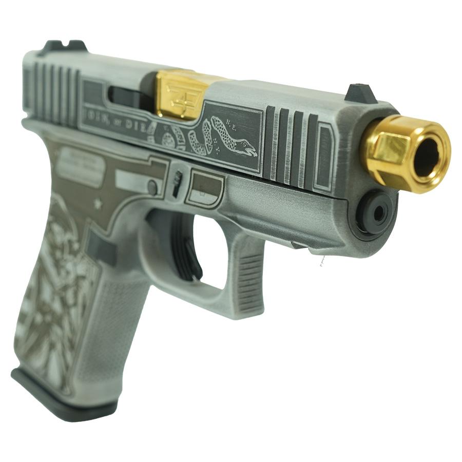 Glock 43X 9MM 10+1 Gold Barrel Liberty or Death - Image 2