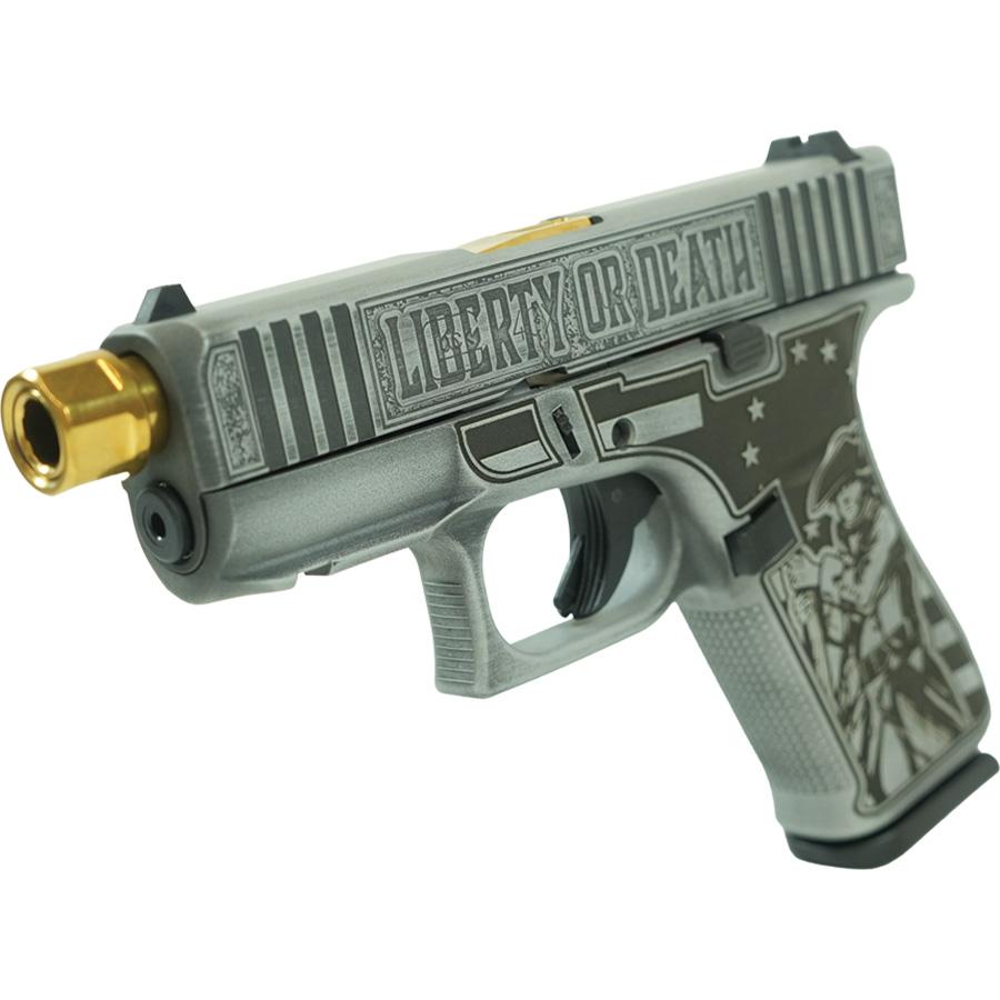 Glock 43X 9MM 10+1 Gold Barrel Liberty or Death - Image 3
