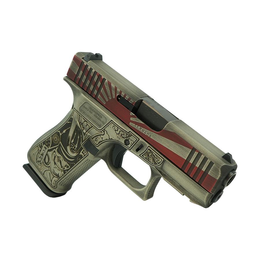 Glock 43X 9MM 10+1 Custom Rising Sun Bushido - Image 3