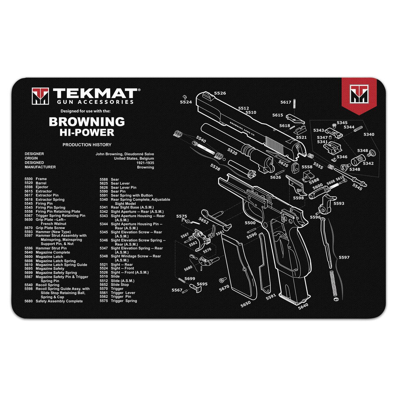 Tekmat Browning Hi Power Cleaning Mat 11 X 17