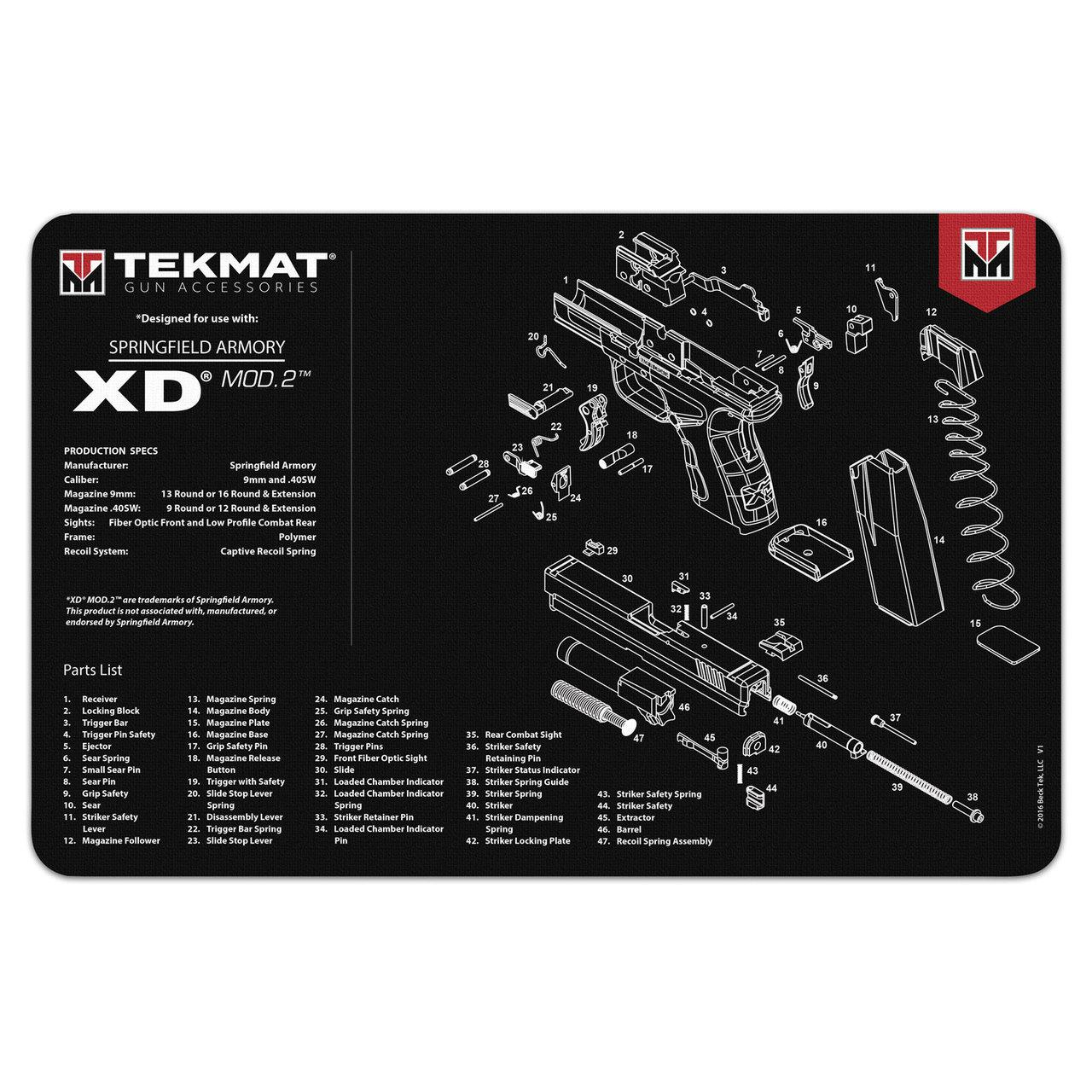Springfield Armory Xd MOD.2 Tekmat Gun Cleaning Mat 11X17
