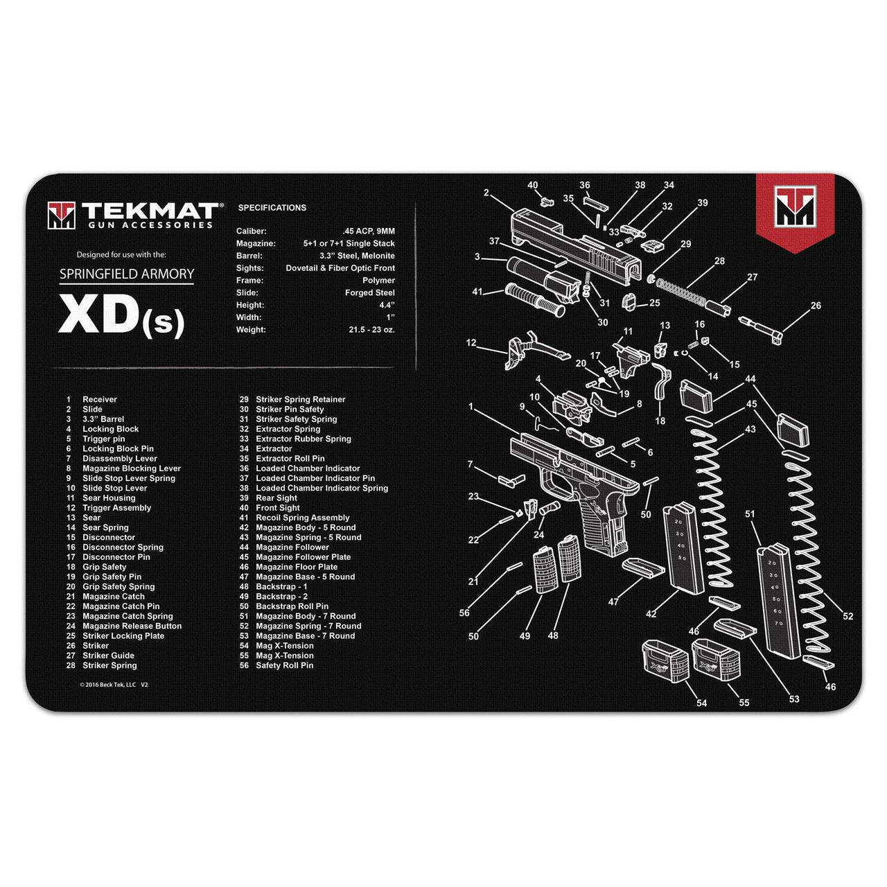 Springfield Armory Xds Tekmat Gun Cleaning Mat 11X17