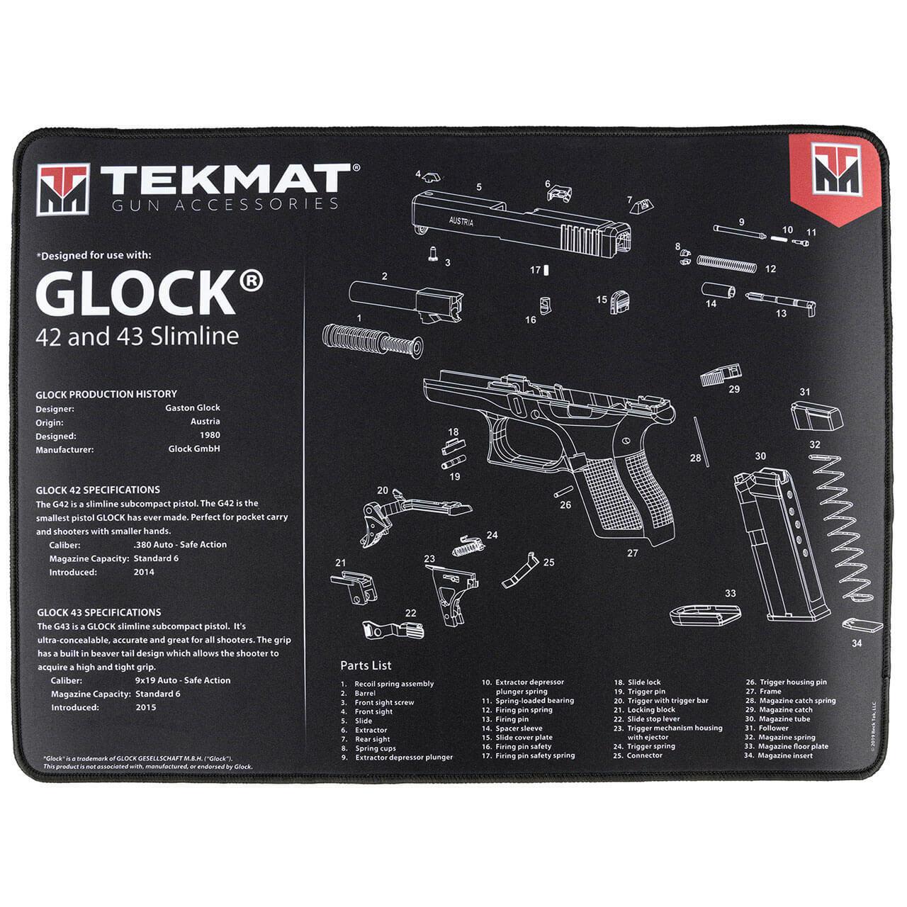 Tekmat Ultra 20 Cleaning Mat for Glock 42/43