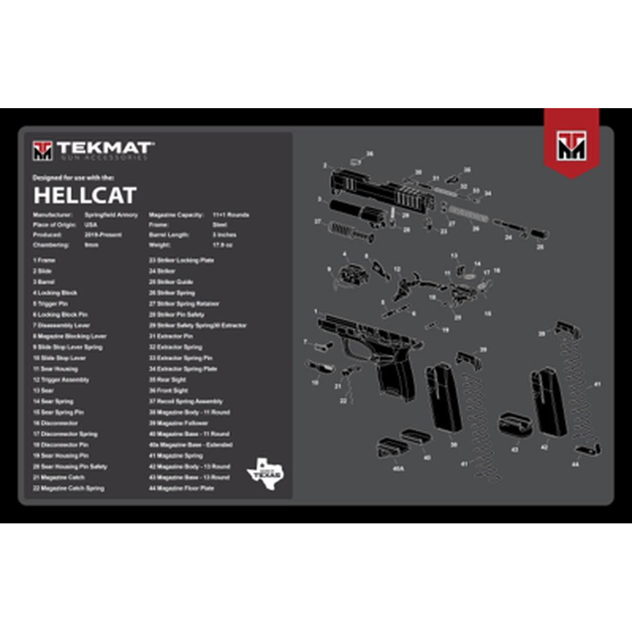 Tekmat Ultra 20 Cleaning Mat Springfield Hellcat 15 X 20