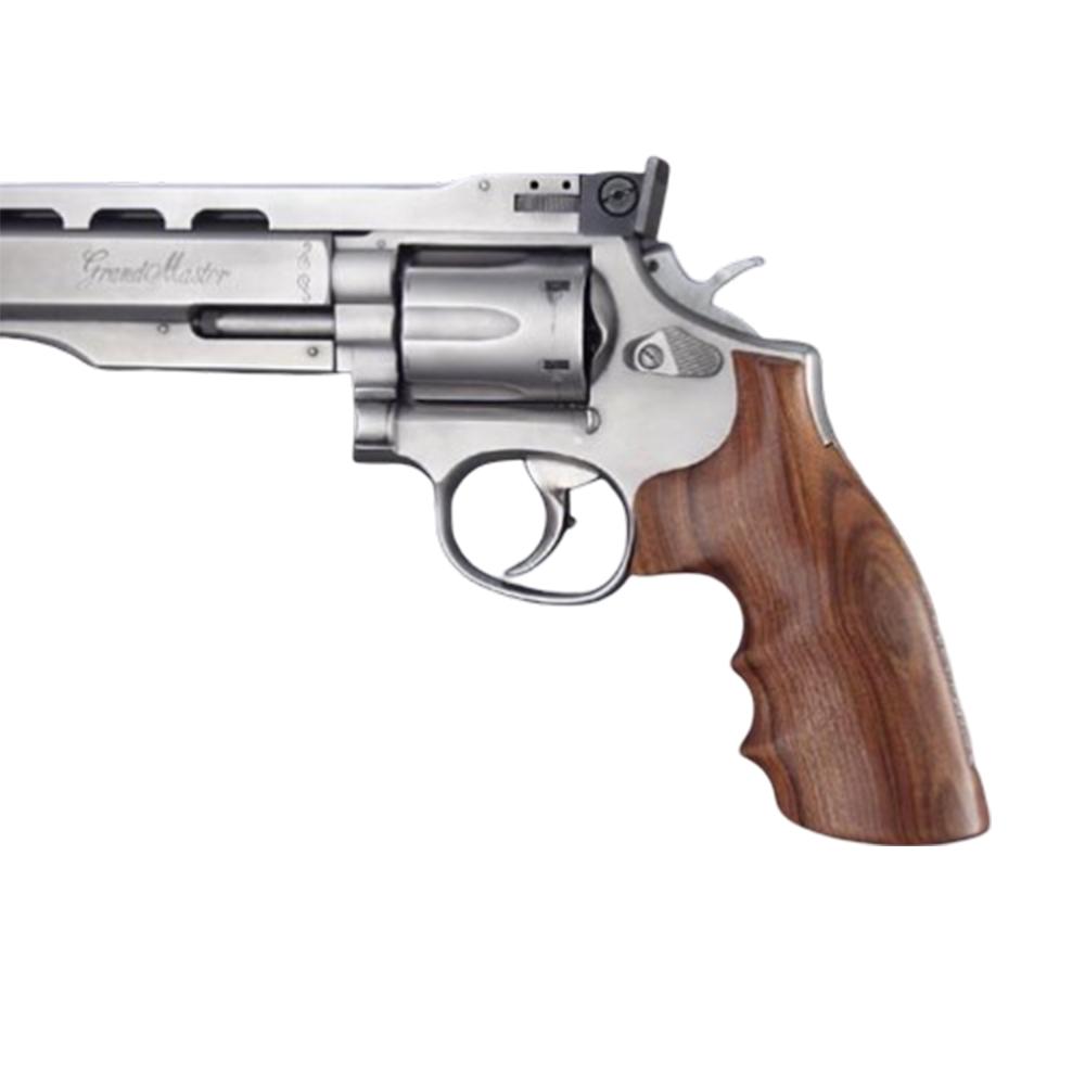 Hogue Wood Grip S&w K&l Frame Square Butt With Finger Grooves