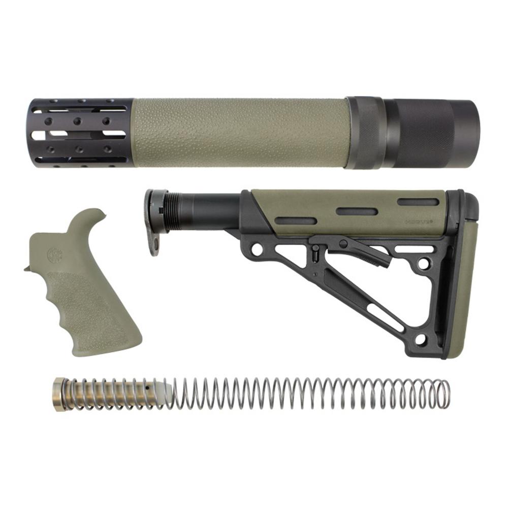 Hogue AR15 Overmold 3-PC 6-POS Stock Grip Forend Od Green