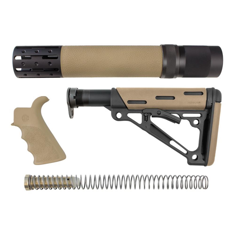 Hogue AR15 Overmold 3-PC 6-POS Stock Grip Rifle Forend Fde
