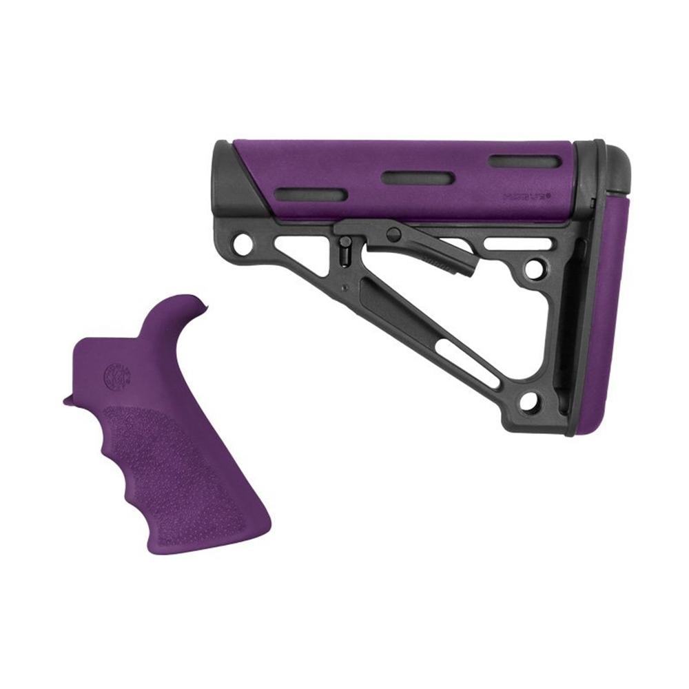 Hogue AR15/M16 Kit Beavertail Grip Overmolded Stock Purple