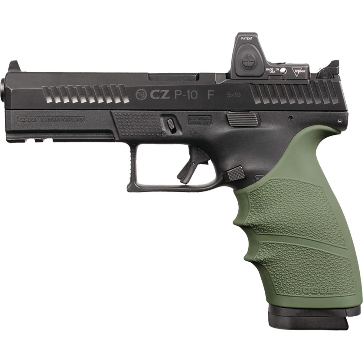 Hogue Handall Beavertail Grip Sleeve Cz P-10 9MM Od Green