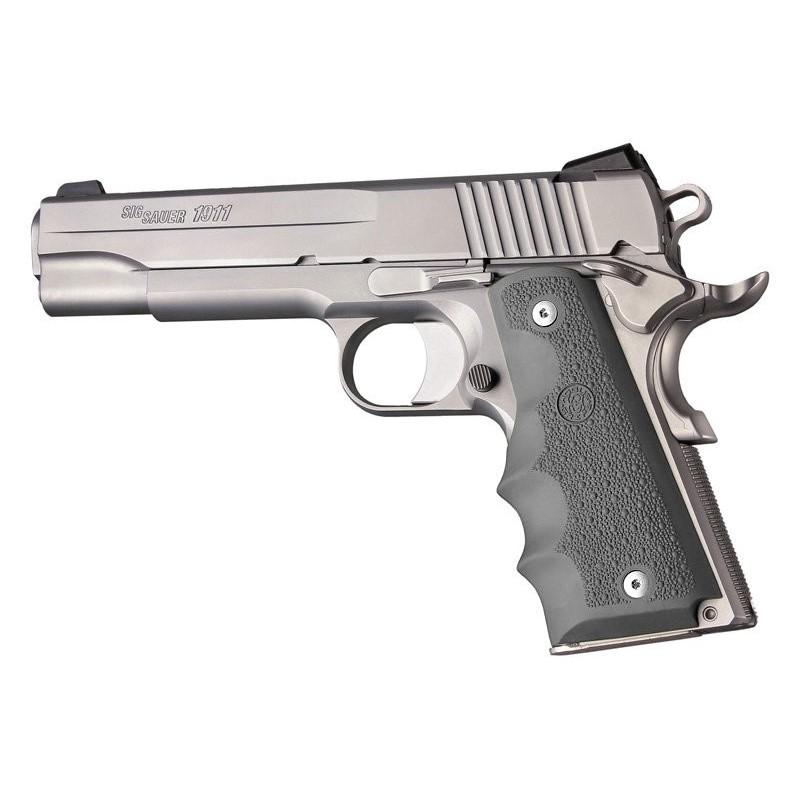 Hogue 1911 Government Grips With Finger Grooves Slate Grey