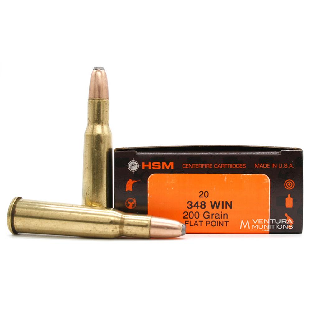 Hsm .348 Win. 200 Gr Flat Point Interlock Ammo 20 Rounds