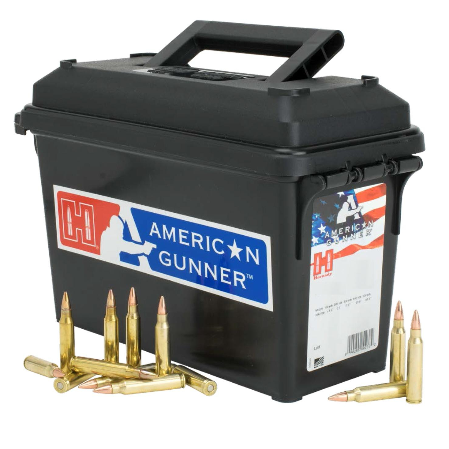 Hornady 5.56 Nato American Gunner 55GR Hp Can of 247 Rounds