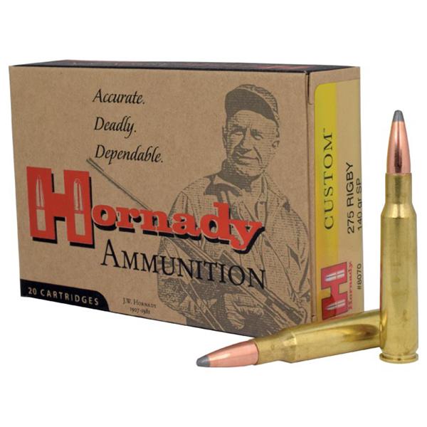 Hornady Custom 275 Rigby 140GR Sp 20RD 10 Boxes