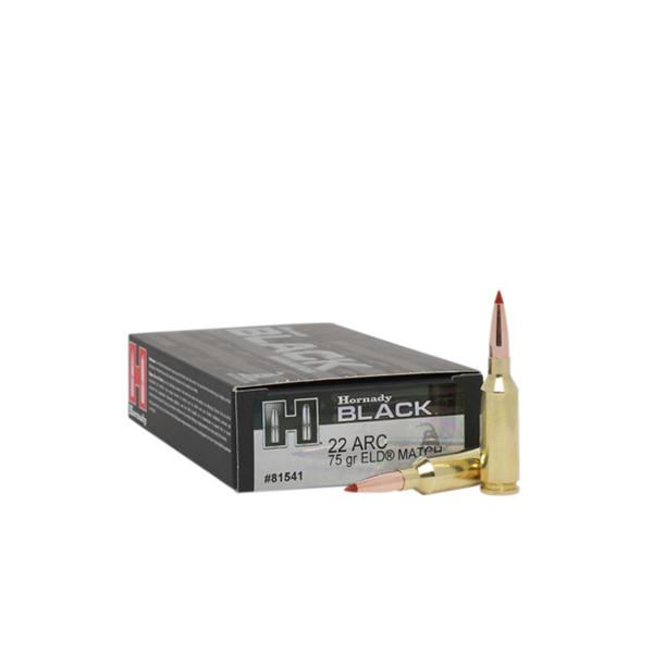Hornady Black 22 Arc 75GR Eld Match 20RD 10 Box Case