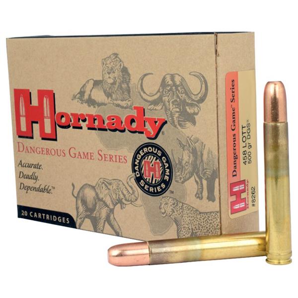 Hornady 458 Lott 500 Gr Dangerous Game Solid 20 Rounds
