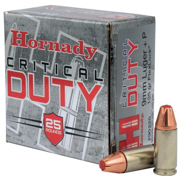 Hornady Critical Duty 9MM+P 135GR Flexlock 25RD