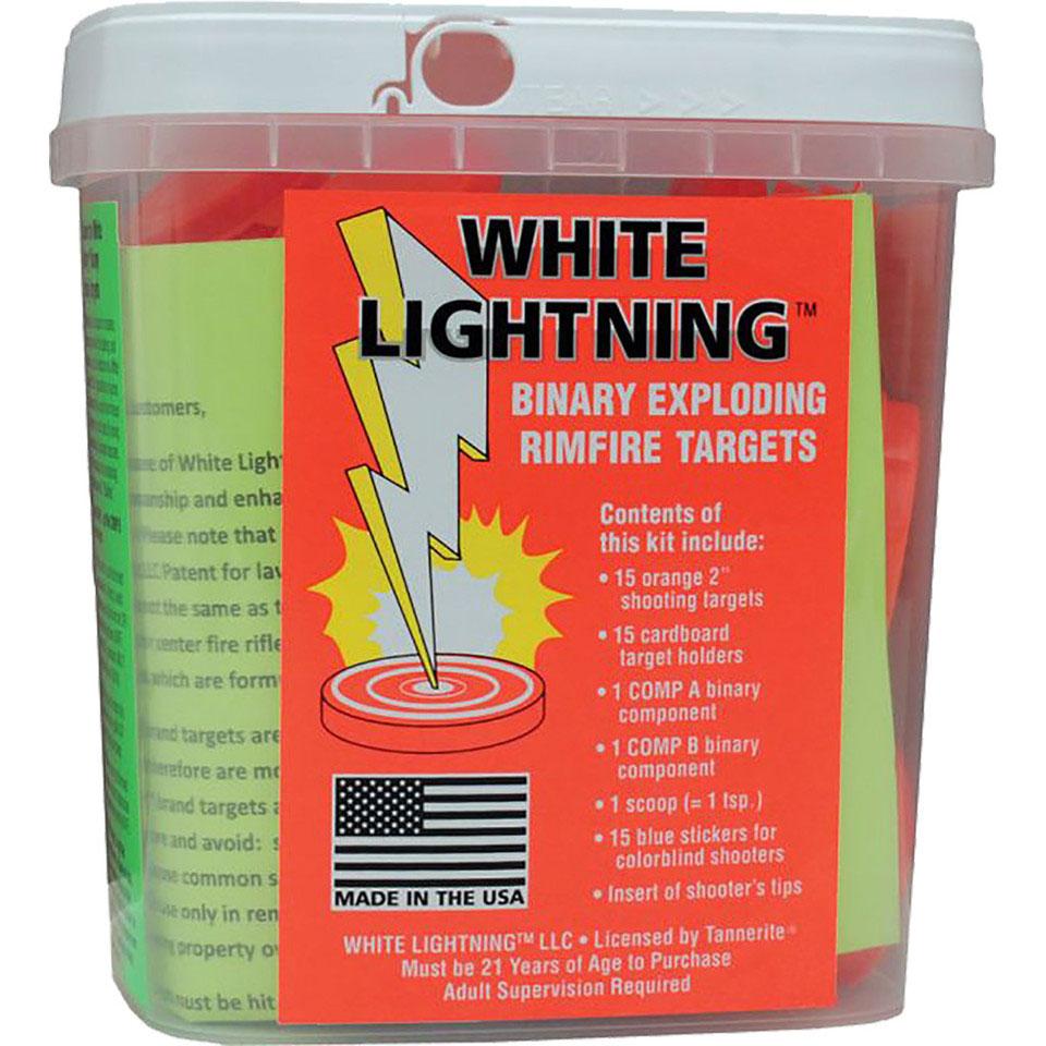 Tannerite White Lightning Rimfire Target Kit, 15 Targets & Holders