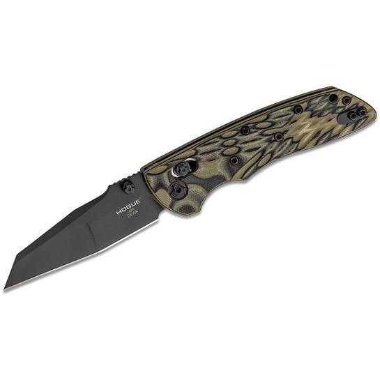 Hogue Deka 3.25 Folding Knife Black Mod Wharncliffe Green G-10