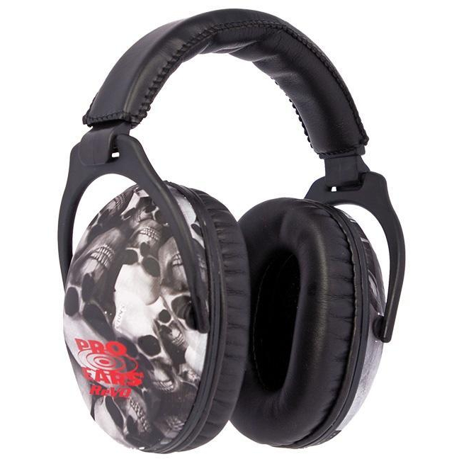 Pro Ears Revo Passive Earmuffs Skulls Pattern Nrr 26