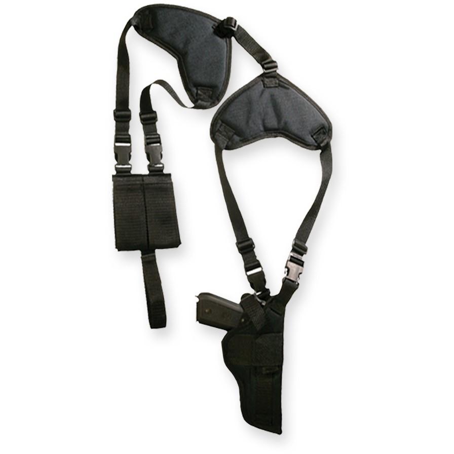 Dlxe Shoulder Harness With Vertical Holster & Pouch for Large Frame