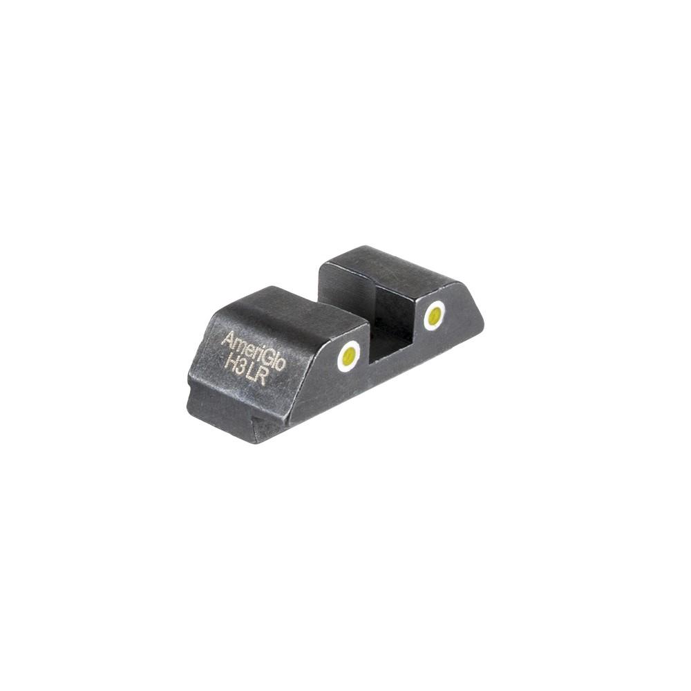 Tritium Rear Sight for All Glock Models - Yellow 2-DOT White Outlines