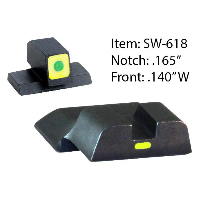 Ameriglo Cap Sight Set Green Square for S&w M&p Shield