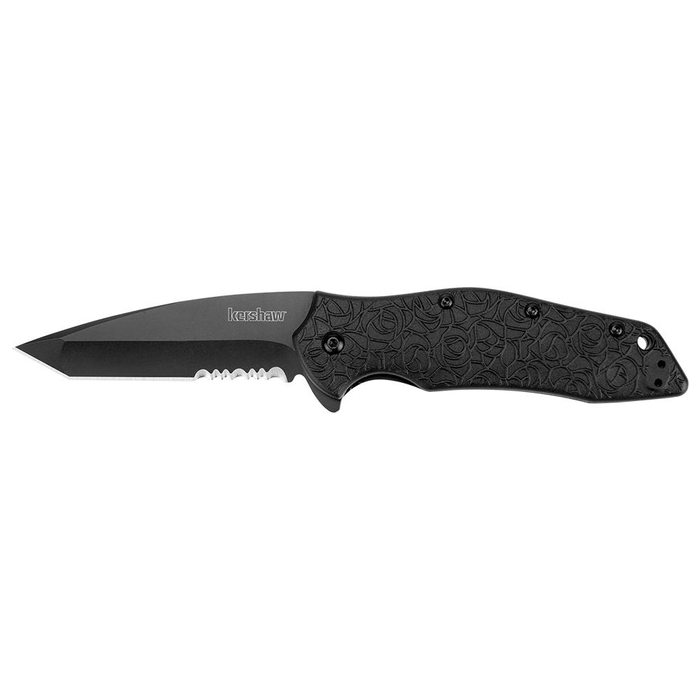 Kershaw Kuro Tanto Assisted Opening Knife 3.125 Black Serrated