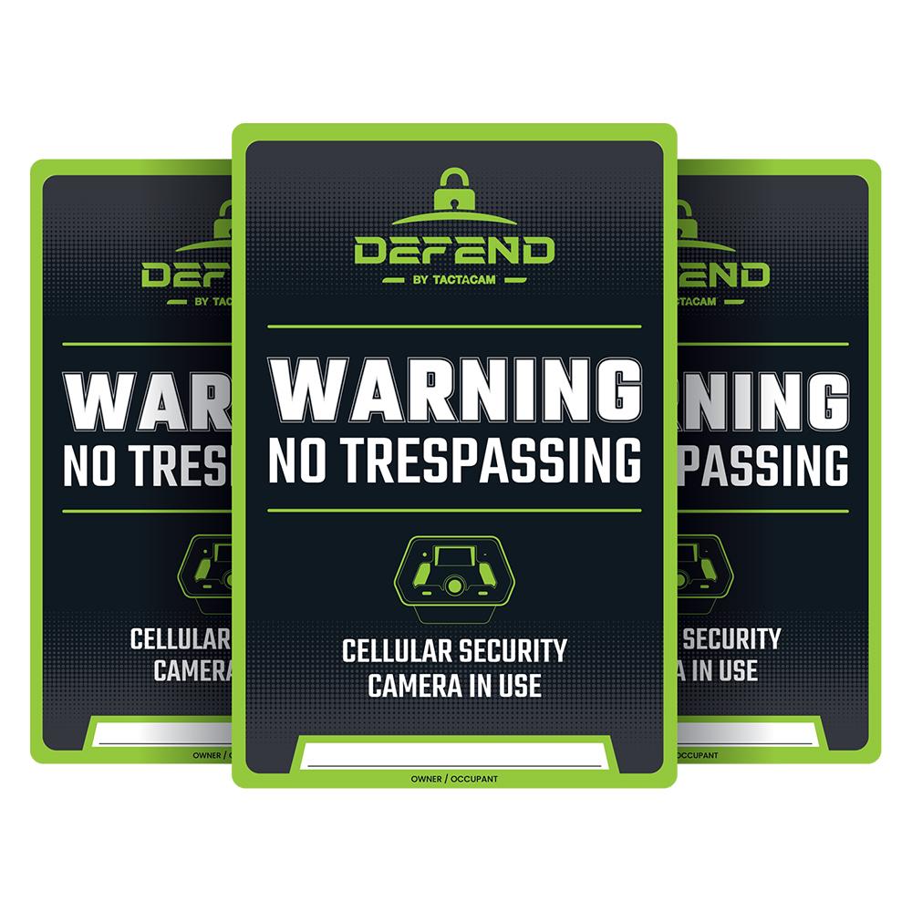 Tactacam Defend No Trespassing Sign 3PK