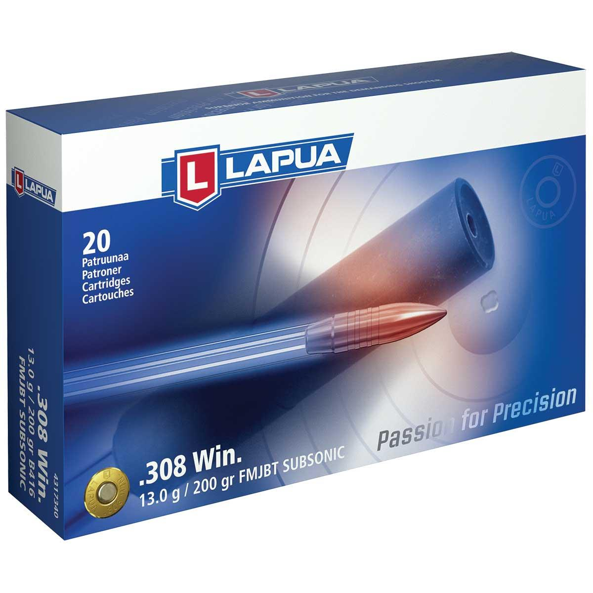 .308WIN Subsonic 200GR Fmjbt 20 Rounds