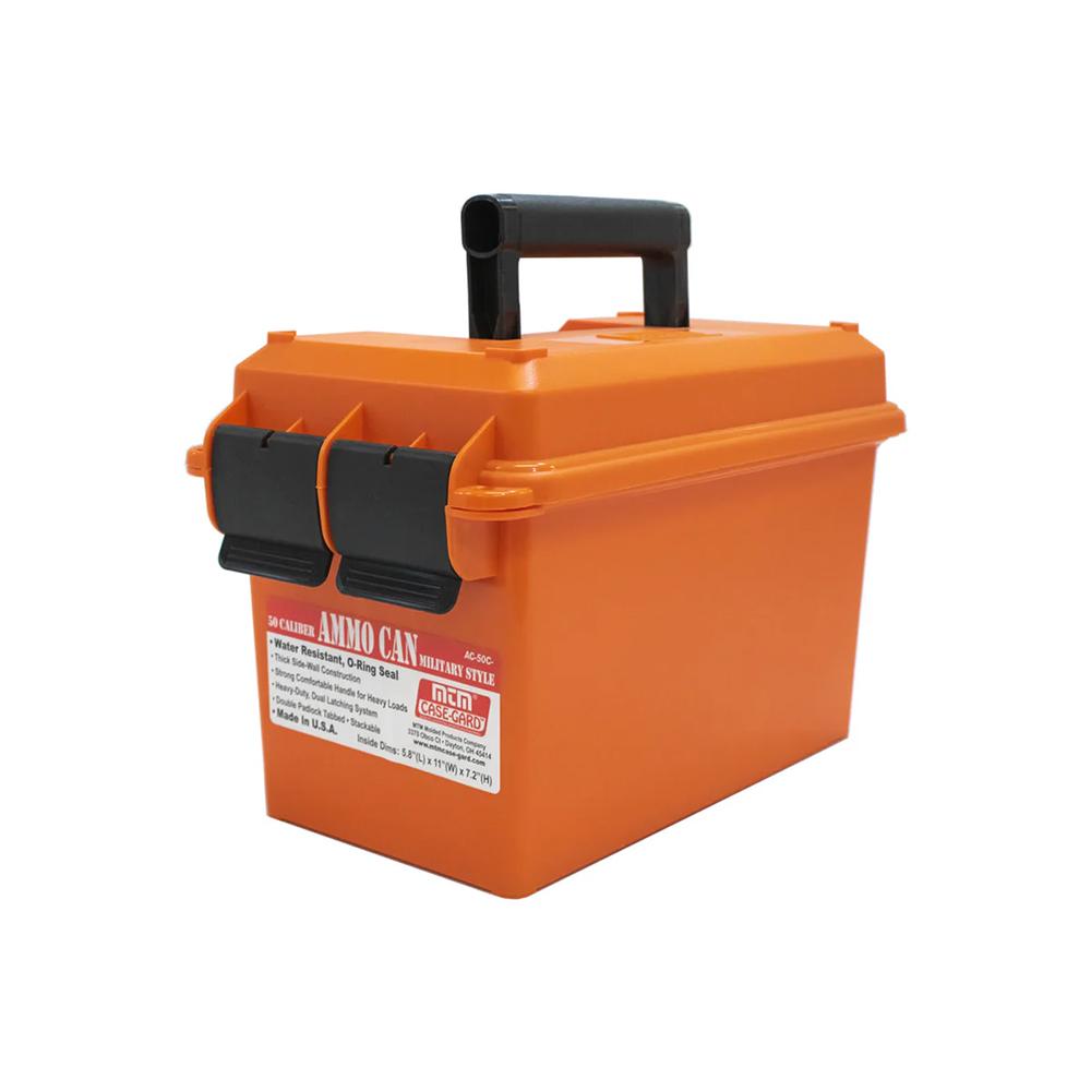 Mtm Ammo Can 50 Caliber Orange Polypropylene