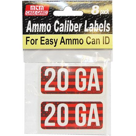 Mtm Ammo Caliber Labels 8PK 20GA