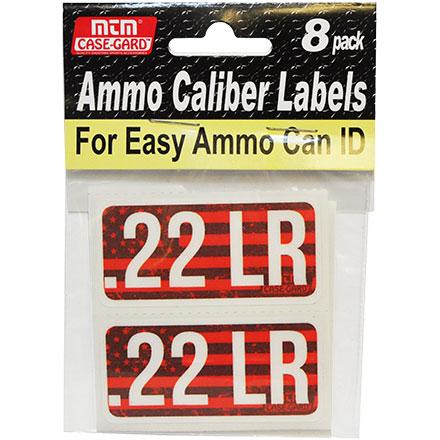 Mtm Ammo Caliber Labels 8PK .22LR